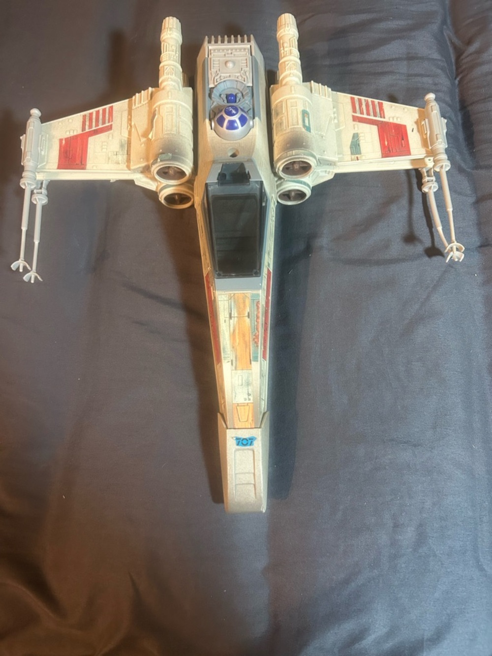 Vintage seat wars power of the force X Wing fighter - White with Red Accents